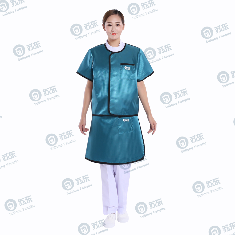 9305-菱形湖綠分體短袖-正面